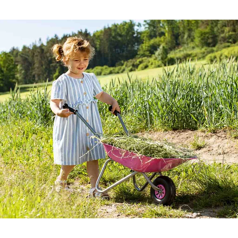 Gyermek kerti talicska fém Milly Mally Rolly Toys rózsaszín