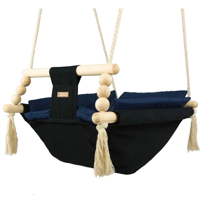 Gyermekhinta biztonsági övvel black navy