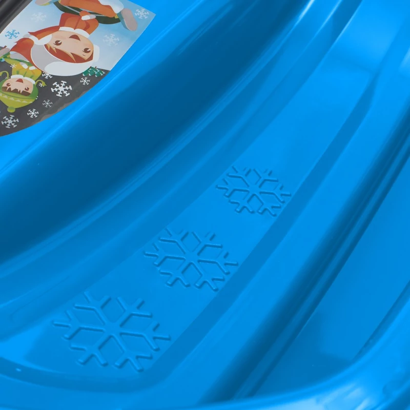 Műanyag lapos szánkó háttámlával és fékekkel Baby Mix SPEED BOB kék