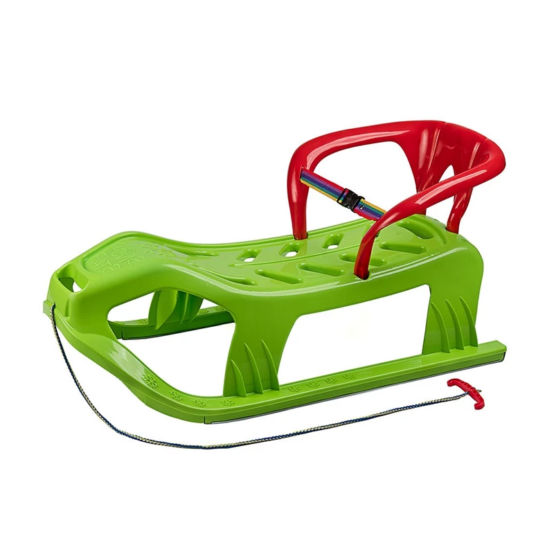 Műanyag szánkó háttámlával Baby Mix SNOW STAR zöld