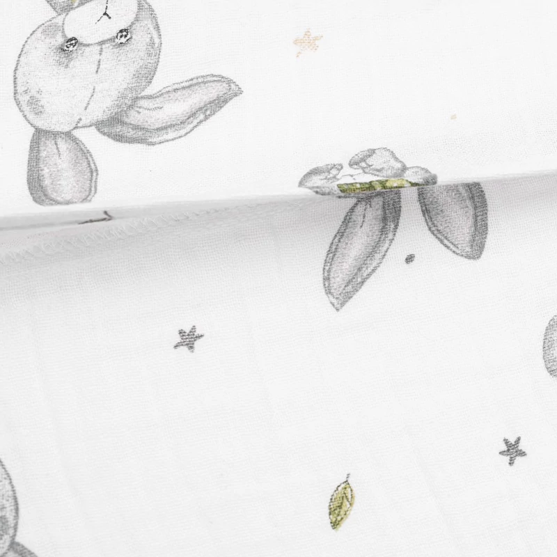 Muszlin Baba párna - ék alakú New Baby STANDARD fehér 30x37 cm bunny