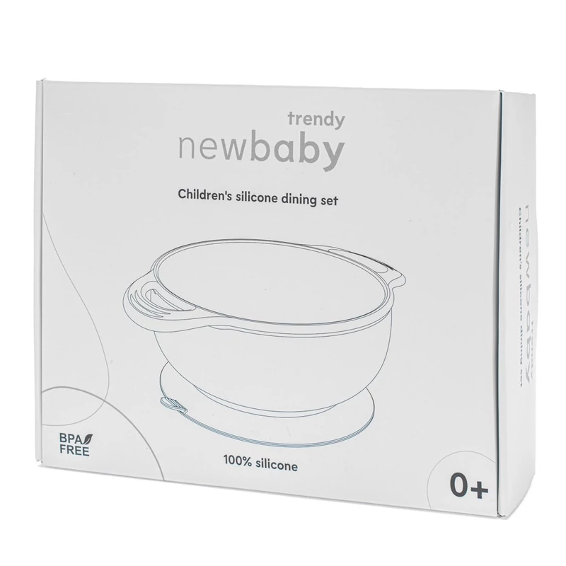 New Baby zöld színű szilikon étkészlet gyerekeknek