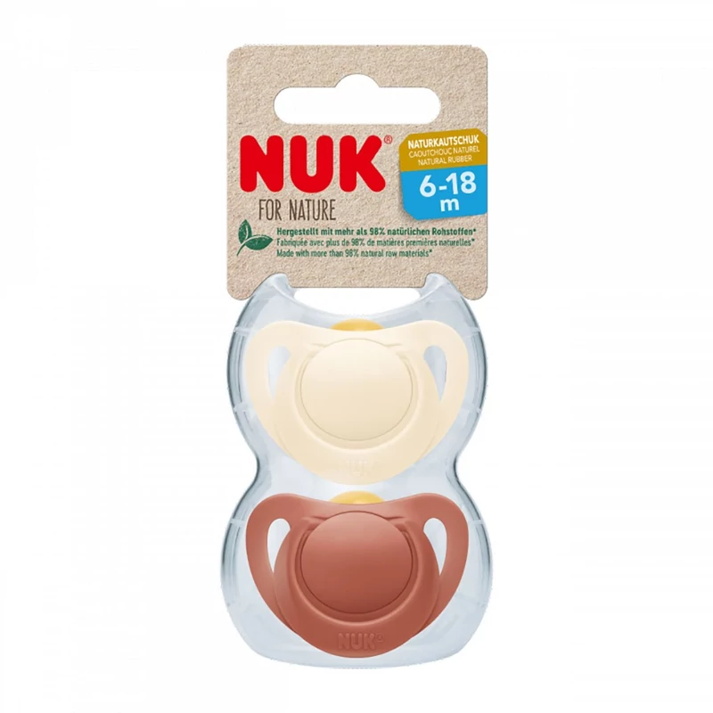 NUK For Nature latex cumi  6-18 h 2 db box piros