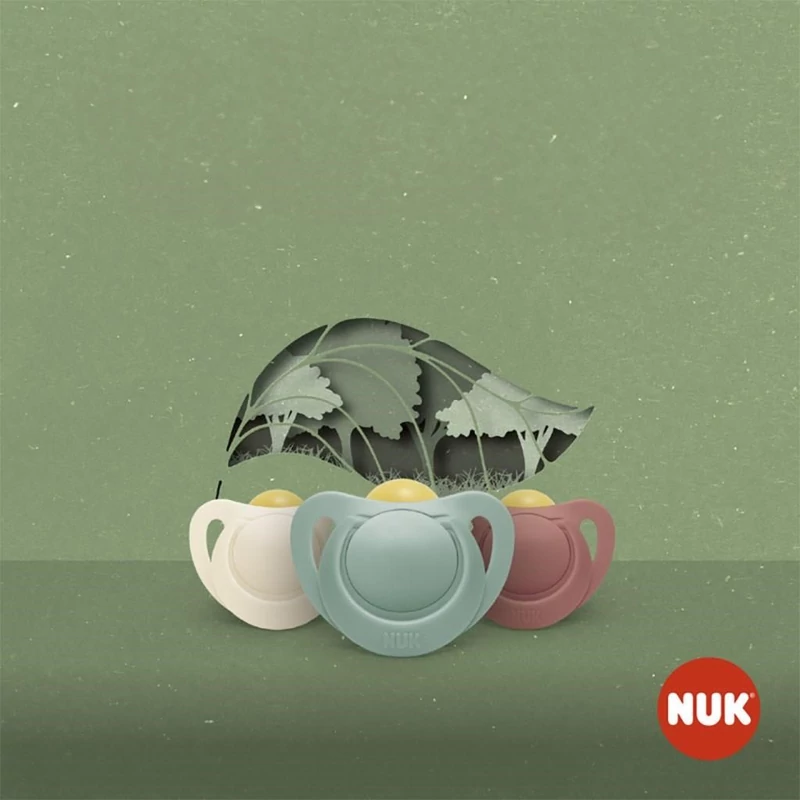 NUK For Nature latex cumi  6-18 h 2 db box piros