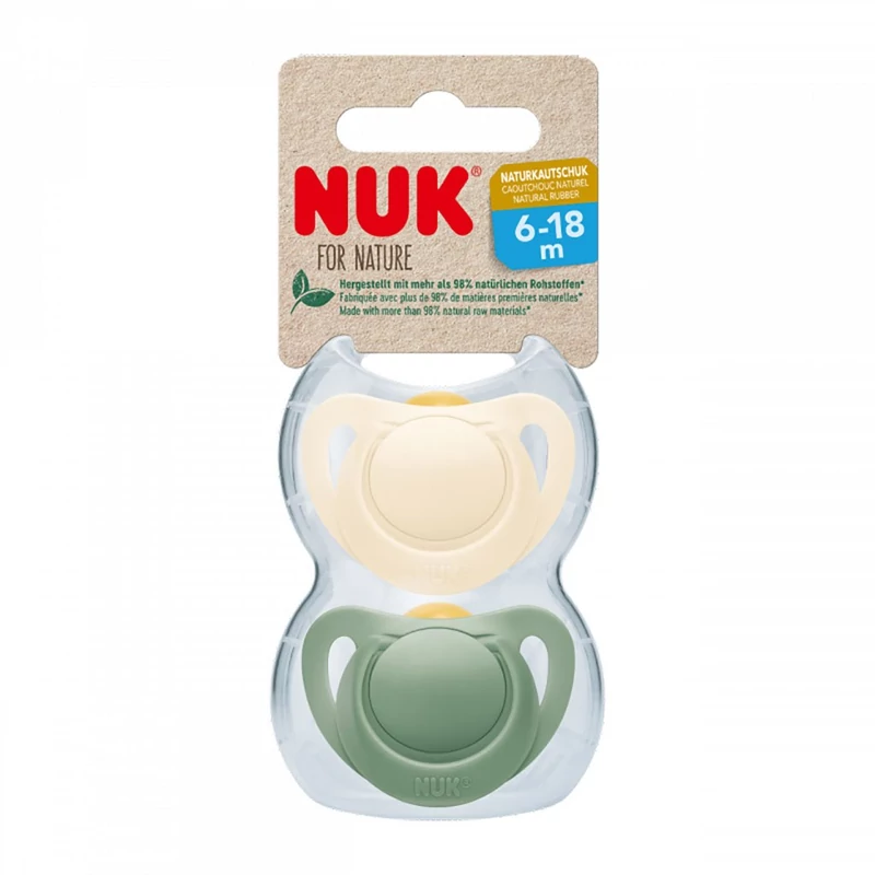 NUK For Nature latex cumi  6-18 h 2 db box zöld