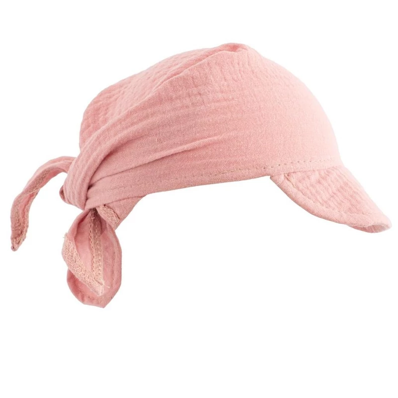 Nyári muszlin baba fejkendő napellenzővel New Baby pink