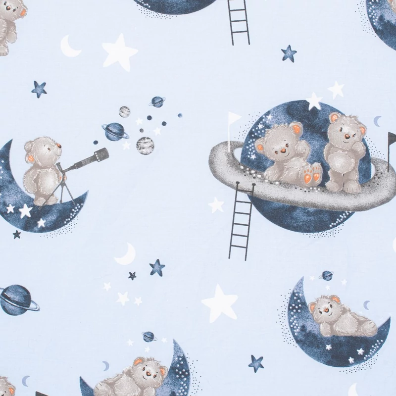 Pamut kiságyba való lepedő pamut New Baby Teddy bear in space 120x60 cm