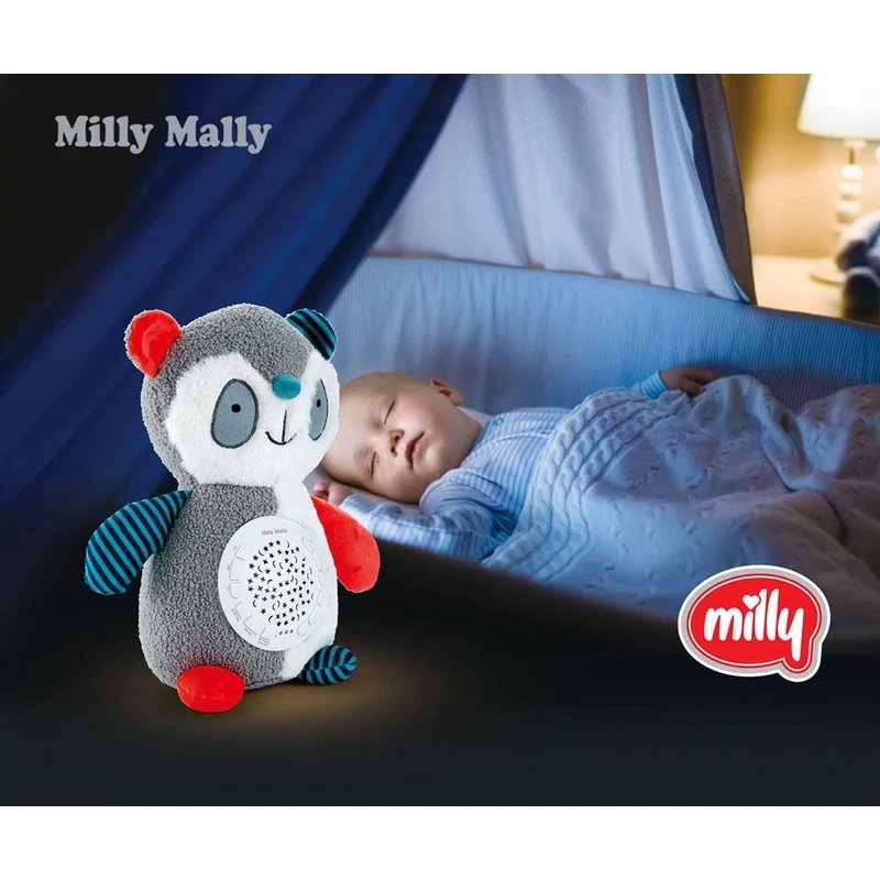 Plüss szundibarát panda projektorral Milly Mally
