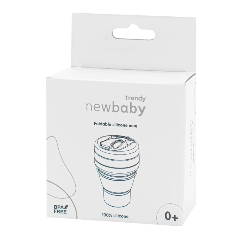 Szilikon Összecsukható Bögre 350 ml 2 az 1-ben New Baby - Szürke