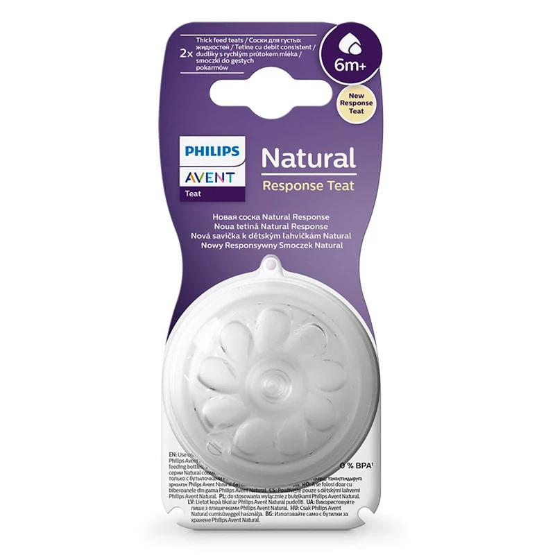 Tartalék cumi Avent Natural Response 6 a zabkásán 6+ - 2 darab