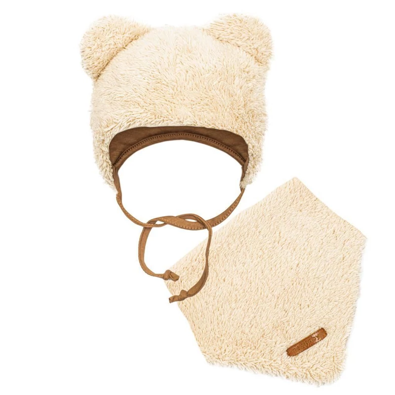 Téli baba sapka és nyakba való kendő New Baby Teddy bear  bézs