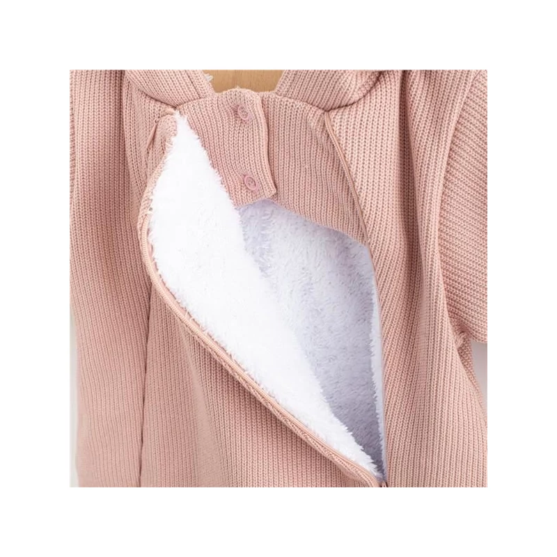 Téli kezeslábas kapucnival New Baby Frosty pink