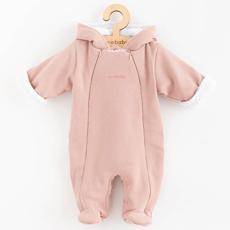Téli kezeslábas kapucnival New Baby Frosty pink