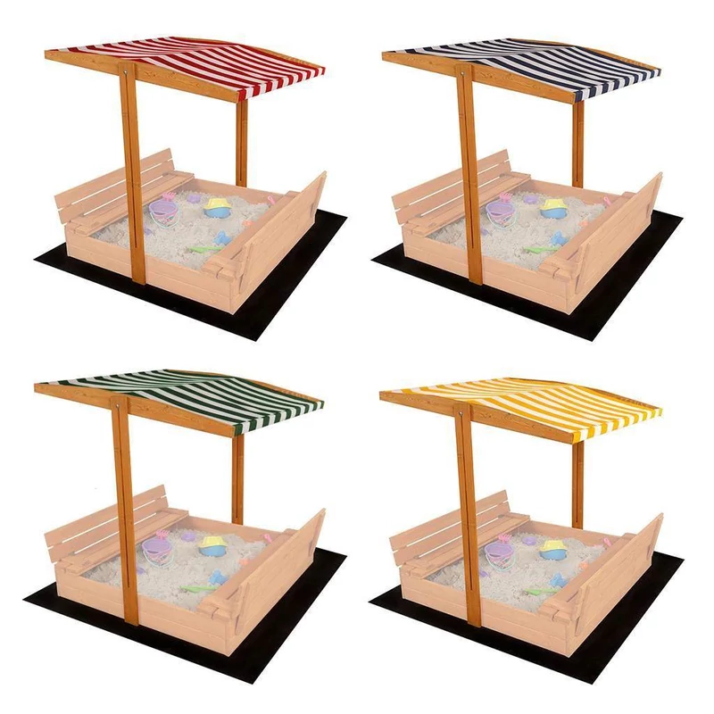Tető a gyermek fa homokozóhoz Baby Mix 120x120 cm zöld-fehér