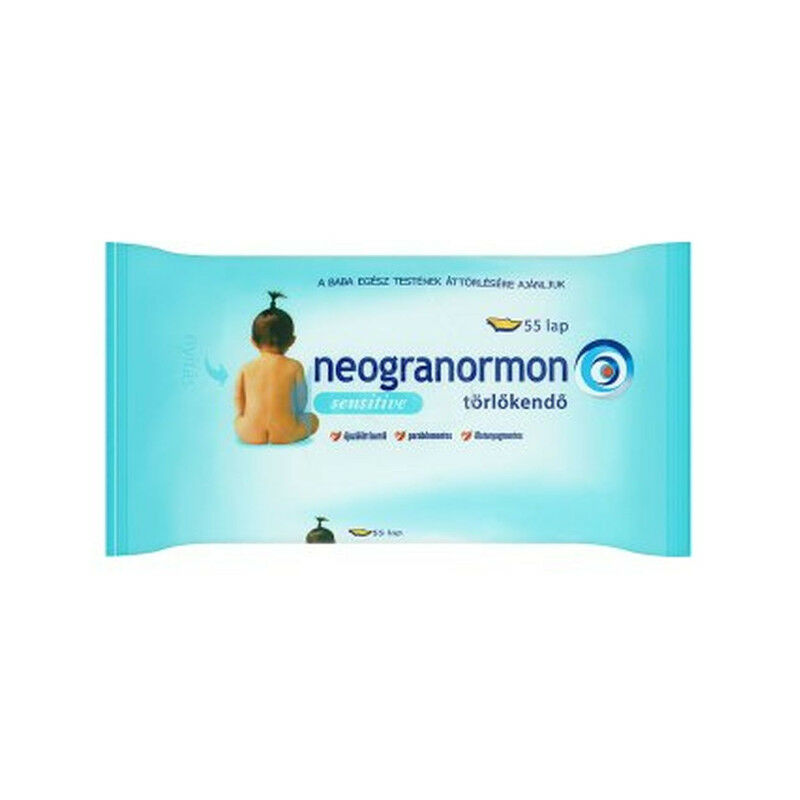 Neogranormon Popsitörlő illatmentes sensitive (55 db/cs)