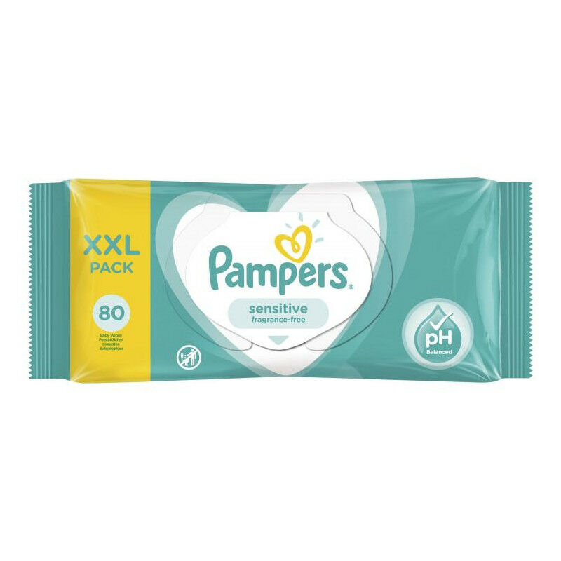 Pampers Popsitörlő megújult illatmentes sensitive (80 db/cs)