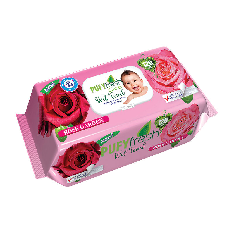 Pufy Fresh Popsitörlő Rózsa kert kupakos (120 db/cs)