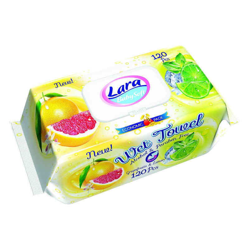 Lara Popsitörlő Citrom&grapefruit kupakos (120 db/cs)