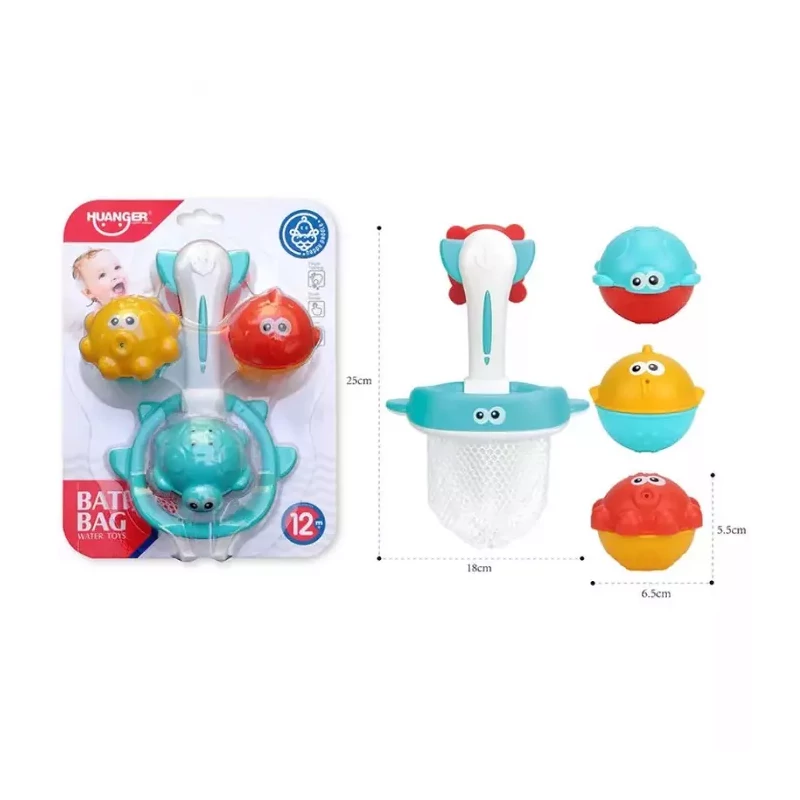 Huanger Fürdőjáték Gömbölyű halak halászhálóval (4 db/cs)