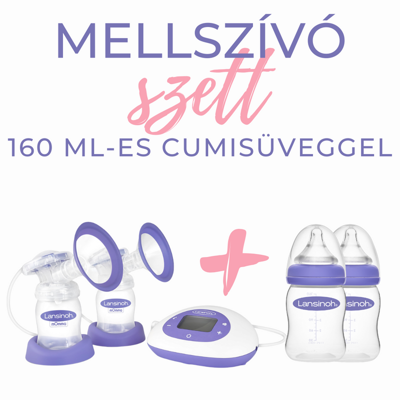 Lansinoh 2 az 1-ben elektromos dupla mellszívó + 2 db 160ml cumisüveg szettben