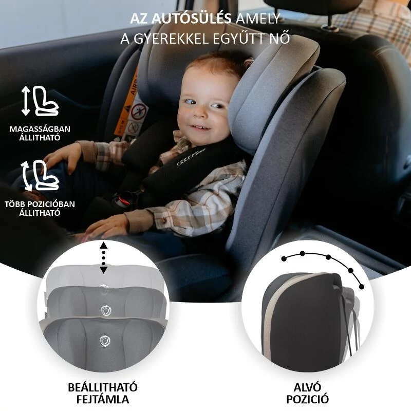 Coccolle Mydo iSize 40-150 cm forgatható isofix autósülés Urban Grey