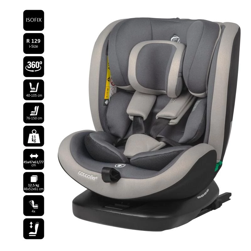 Coccolle Mydo iSize 40-150 cm forgatható isofix autósülés Urban Grey