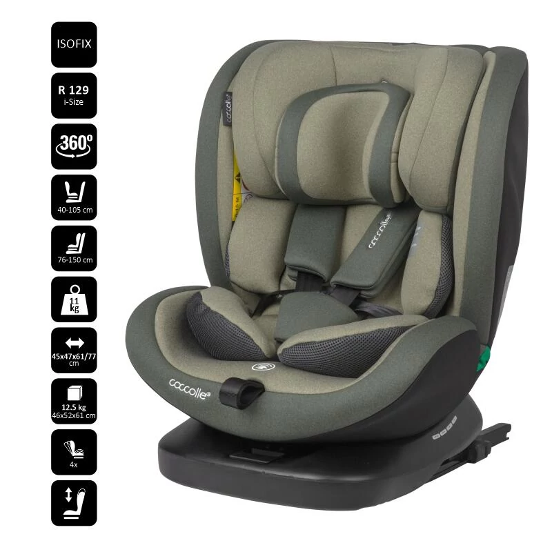 Coccolle Mydo iSize 40-150 cm forgatható isofix autósülés Moss green